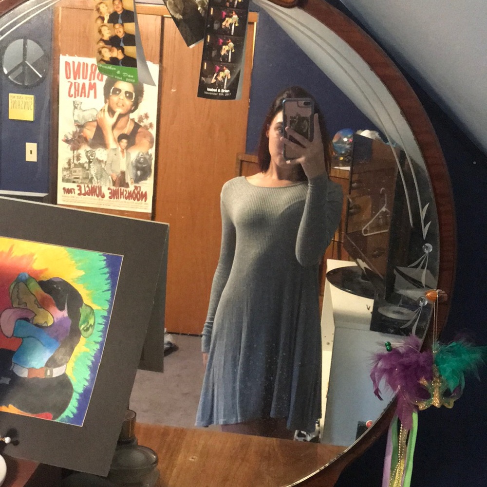 Love fire grey long sleeve dress size XS